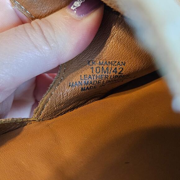 Lucky Brand Mahzan Flat Loafer Bootie Tan Leather Women's 10 Boho Chic - Picture 8 of 11